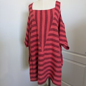 Soft Surroundings Red and Black Striped Tunic